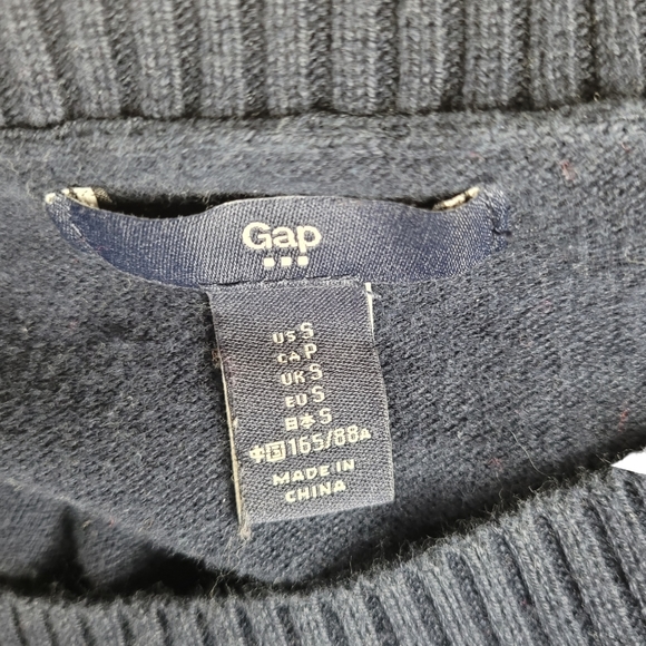 GAP Sweater Long Sleeve Crew Neck Pullover Navy Blue Size Small - Picture 6 of 7